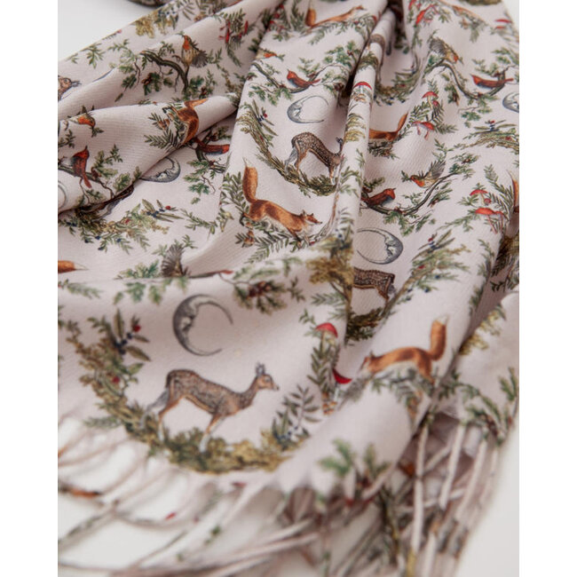 Fable England A Night's Tale - Grey Woodland Scene - Heavyweight Scarf