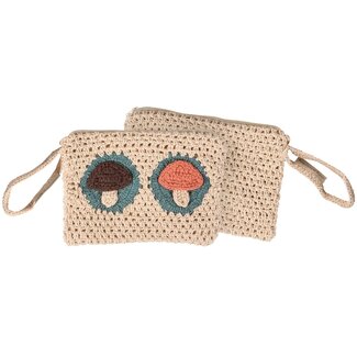 Crochet Wristlet - Clutch - Mushrooms