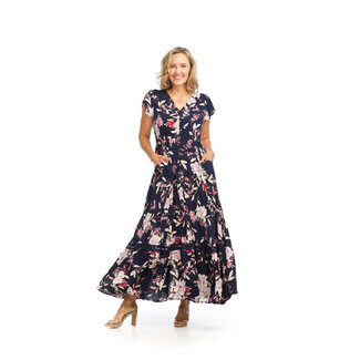 Papillon Emilia Maxi Dress - Dark Navy Floral