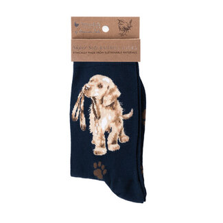 WRENDALE Bamboo Socks-Dog/Hopeful (Navy)