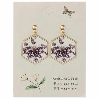 Cottage Floral Purple Earrings