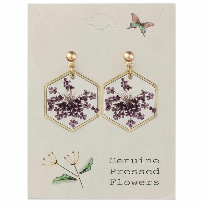 Cottage Floral Purple Earrings