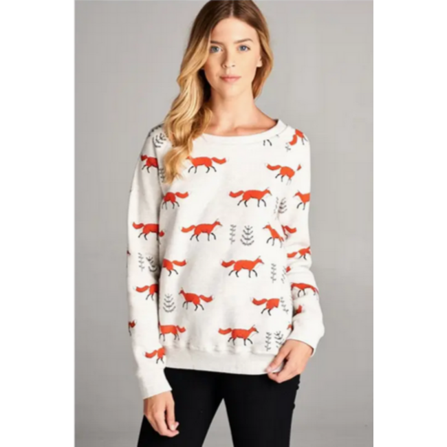 Fox Print Sweatshirt