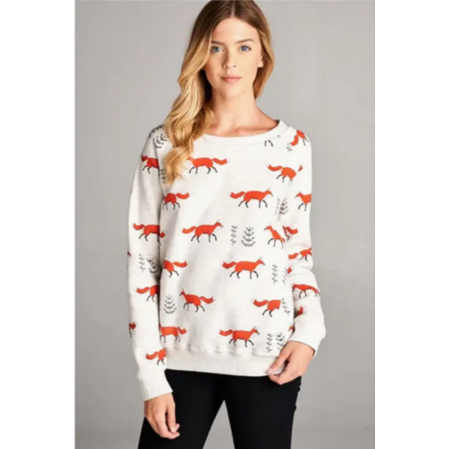Lasoul Fox Print Sweatshirt