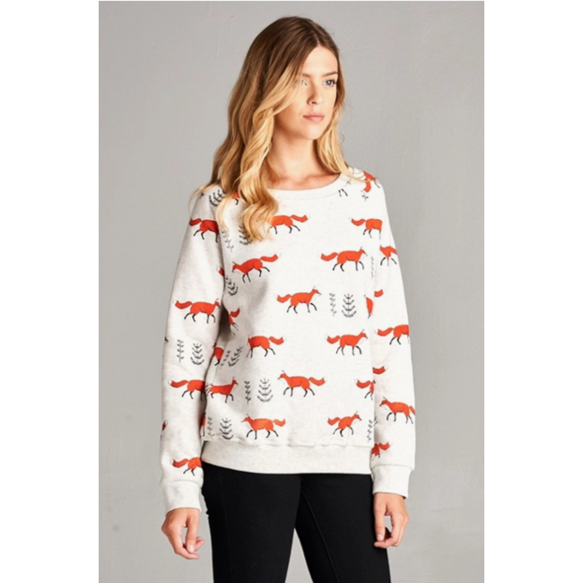Fox Print Sweatshirt