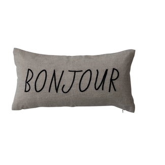 Creative Co-op Bonjour Pillow