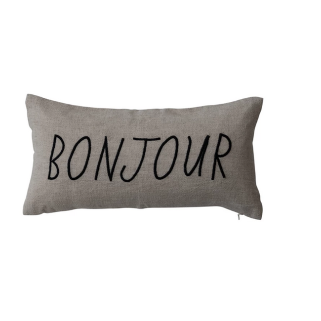 Creative Co-op Bonjour Pillow