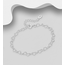 Sterling Sterling Silver Chain Heart Bracelet - 6”-7”