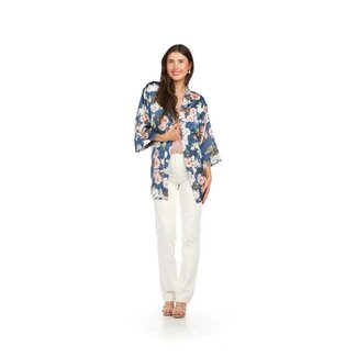 Papillon Candace - Satin Floral Coverup in Blue