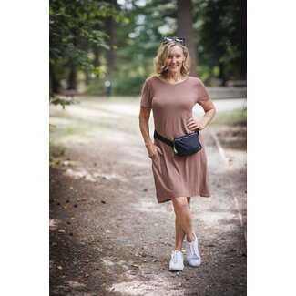 Papillon Bamboo T-Shirt Dress In Mocha - FINAL SALE