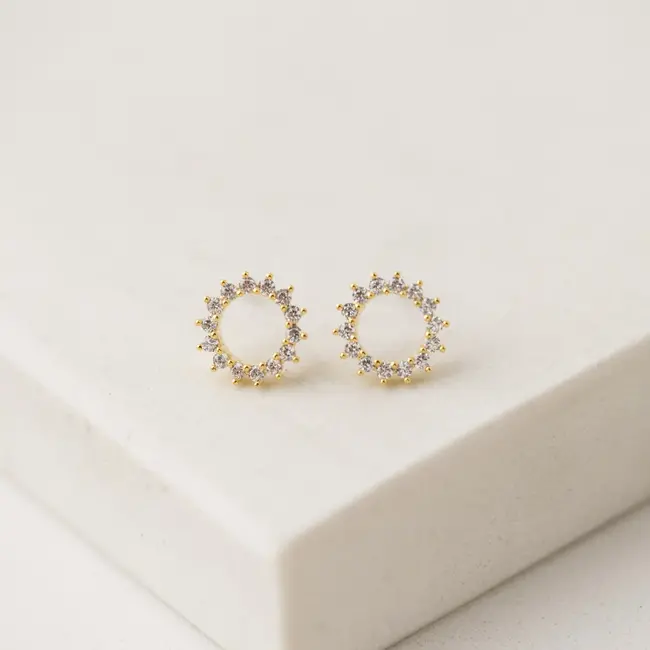Lover’s Tempo Halo Stud Earrings - Gold