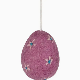 Option 2/ Silver Tree Felt Egg Ornament - Pink