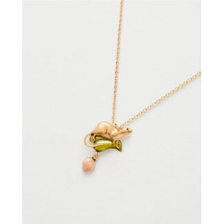 Fable England Fable - Rose Bud and Mouse Necklace