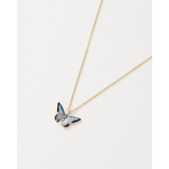 Fable England Fable - Blue Butterfly Necklace - Short