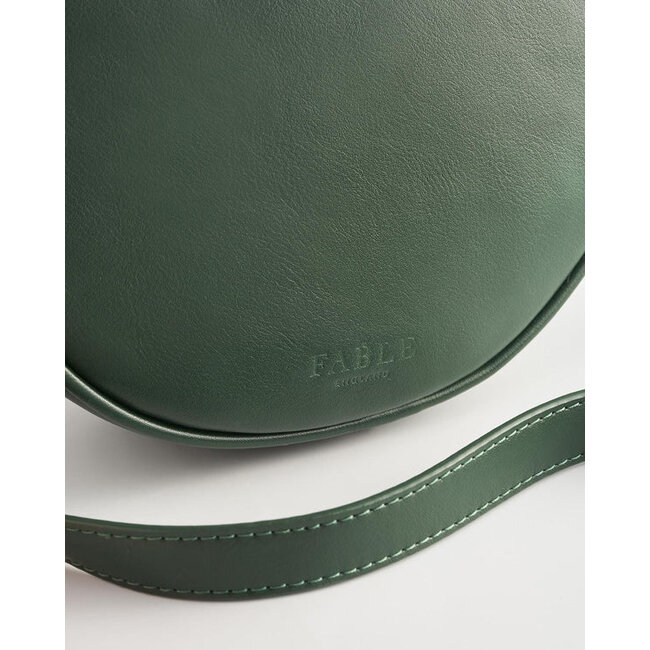 Fable England Chloe Fawn Embroidered Circle Bag Green