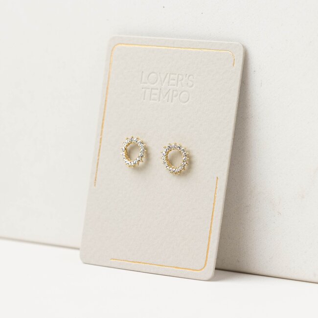 Lover’s Tempo Halo Stud Earrings - Gold