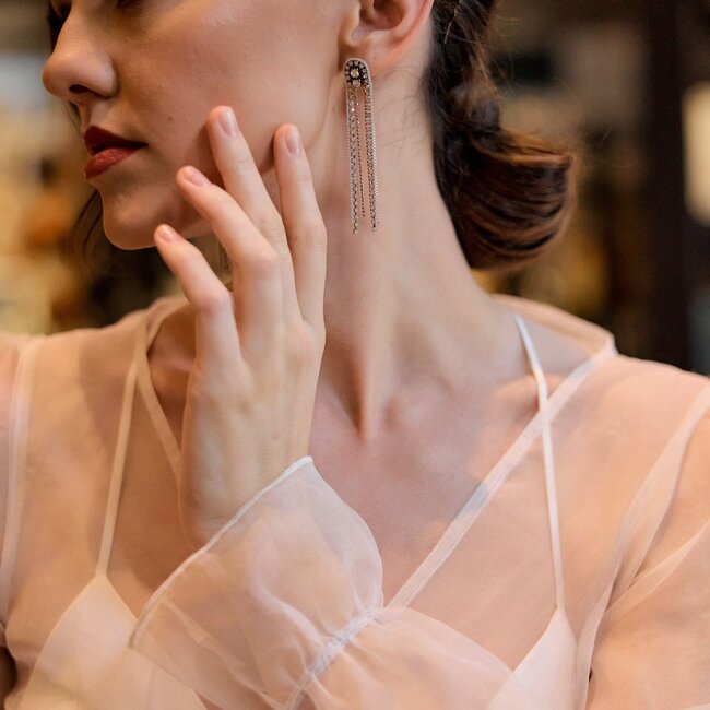 Lover’s Tempo Astaire Fringe Earrings - White