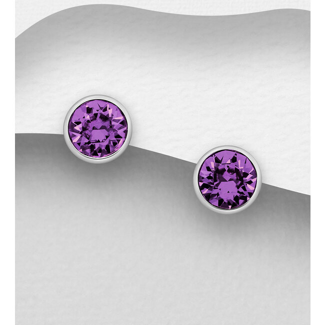 Sterling Swarovski Circular Studs (more colours)