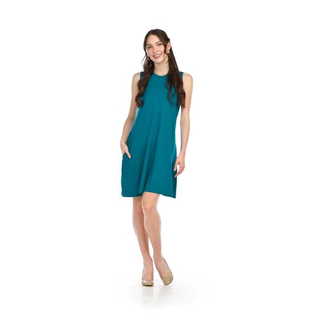 Papillon Bamboo A-Line Dress with Pockets in Teal