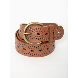 Eyelet Bohemian Belt in Camel