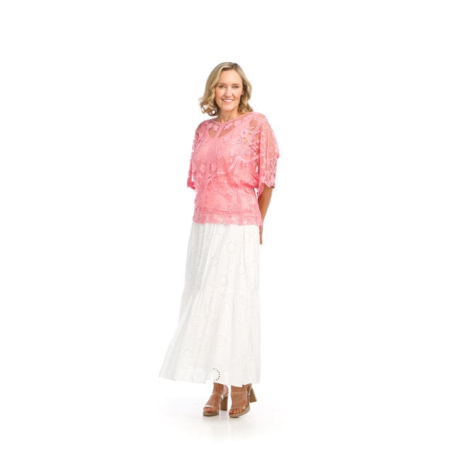 Papillon Marie - Embroidered Blouse with Cami - Blush - FINAL SALE