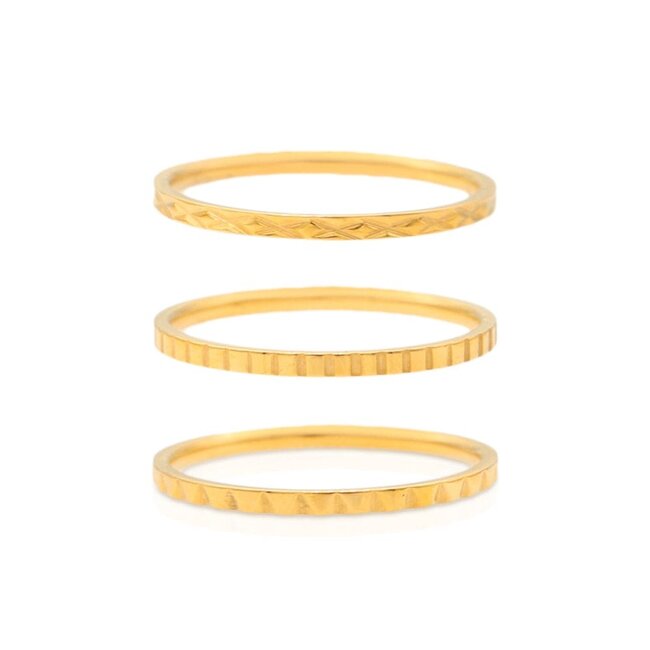 Lover’s Tempo Britt Ring Set - Gold - Waterproof