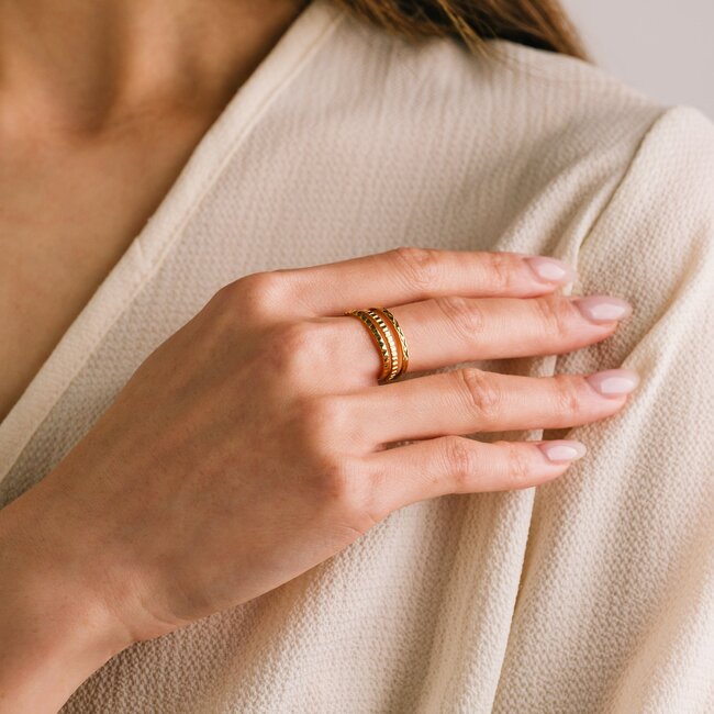 Lover’s Tempo Britt Ring Set-Gold-Waterproof