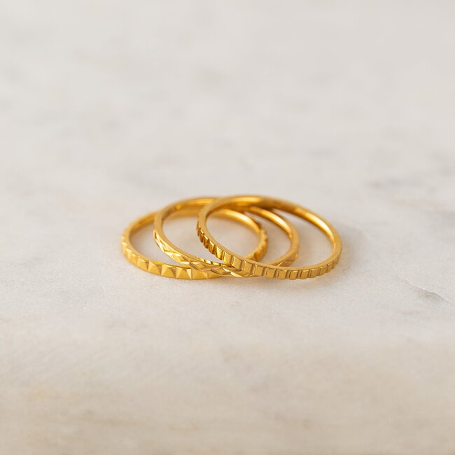Lover’s Tempo Britt Ring Set-Gold-Waterproof