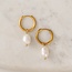 Lover’s Tempo Oceane Oblong Pearl-Hoops-Gold-Waterproof