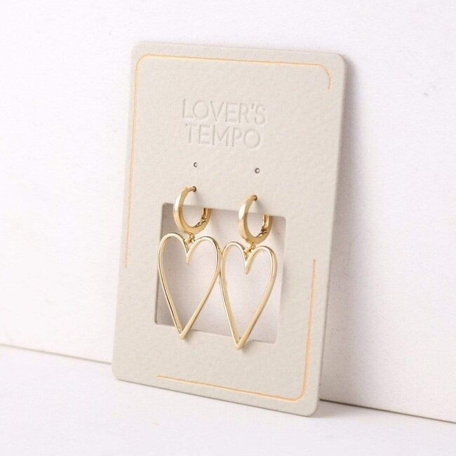 Lover’s Tempo Lovestruck Heart Hoop Earrings Gold