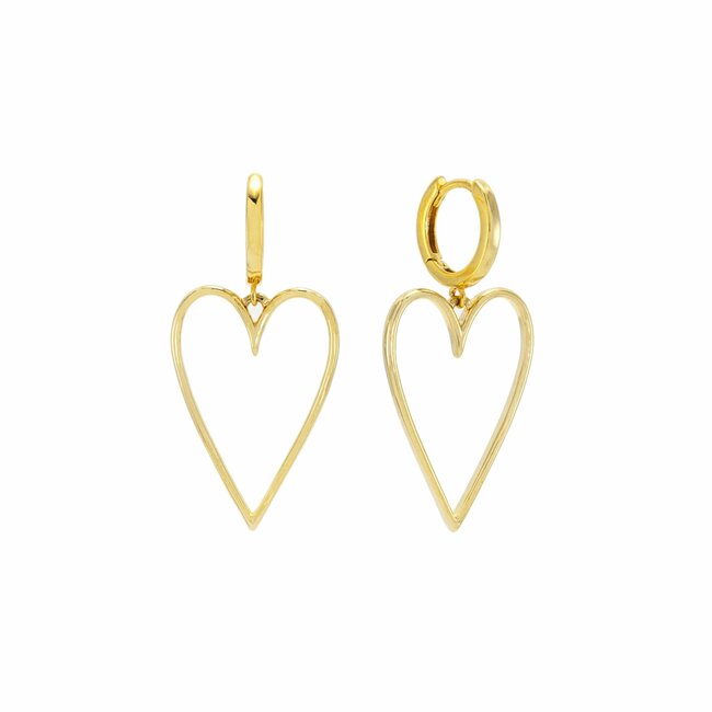 Lover’s Tempo Lovestruck Heart Hoop Earrings Gold