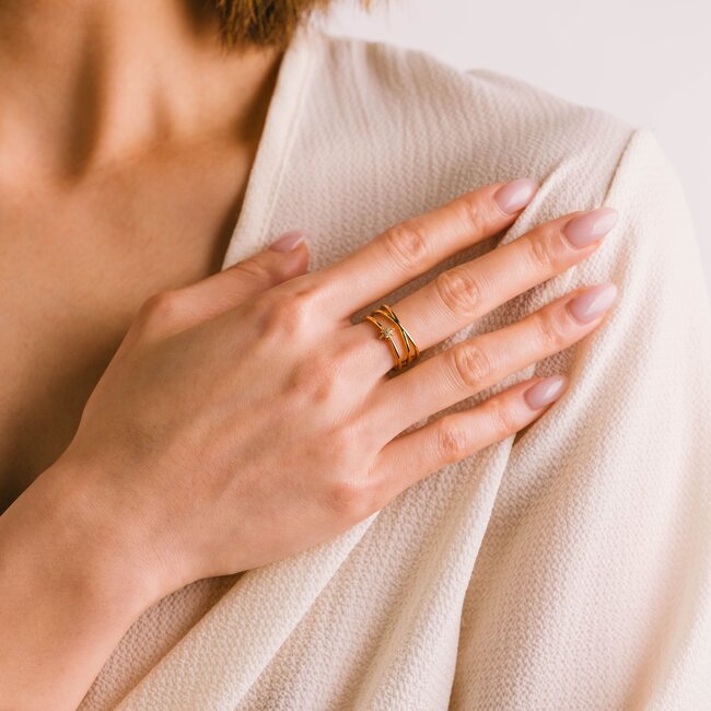 Lover’s Tempo Starburst Double Band Ring