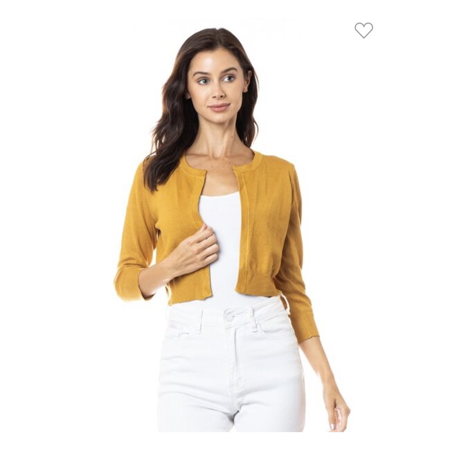 Lily - Bolero Cardigan in Mustard
