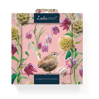 Lola Design Ltd Notecards - Pack of 6 - Wren Pattern