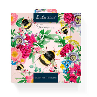 Lola Design Ltd Cards - Pack of 6 - Thank You Bees