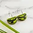 No Man's Land Vintage Citron Raven Drop Hoop Earrings