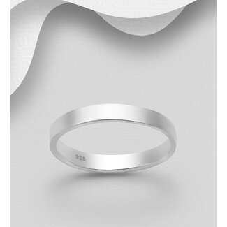 Sterling Sterling Silver Engravable Band Ring, 3 mm Wide
