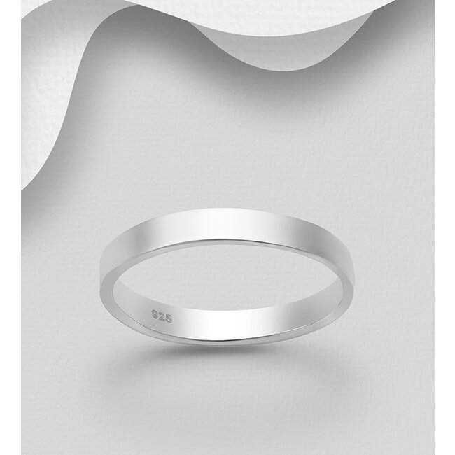 Sterling Sterling Silver Engravable Band Ring, 3 mm Wide