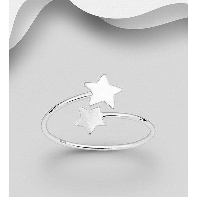 Sterling Sterling Adjustable Star Ring