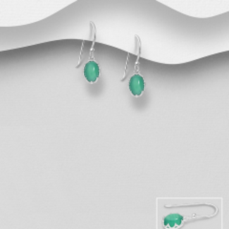 Sterling Sterling Drop Earrings with Gemstone (more colours)