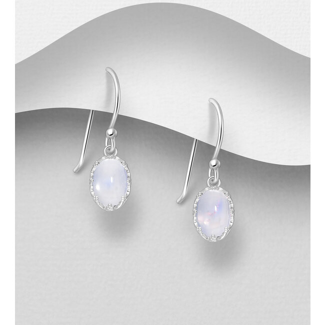 Sterling Sterling Drop Earrings with Gemstone (more colours)