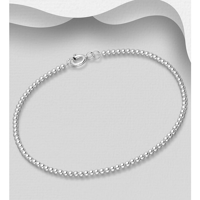 Sterling Sterling Silver Ball Bracelet - 7"