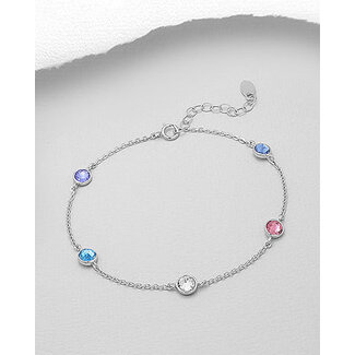 Sterling Bracelet with Fine Austrian Crystals (more colours)