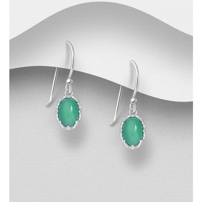 Sterling Sterling Drop Earrings with Gemstone (more colours)