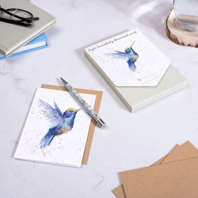 Wrendale Blank Notecard Pack - Rainbow Hummingbird