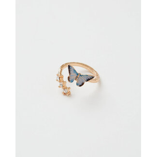 Fable England Blue Butterfly Ring
