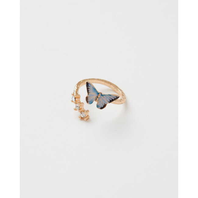 Fable England Blue Butterfly Ring
