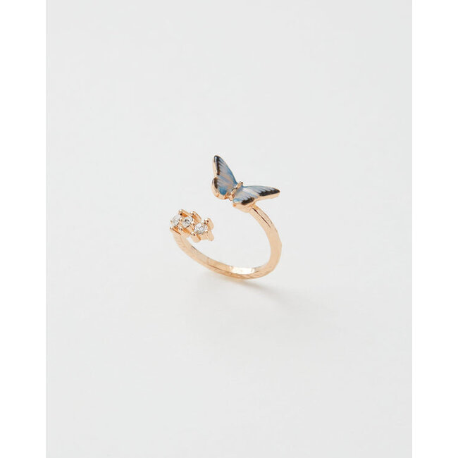 Fable England Blue Butterfly Ring