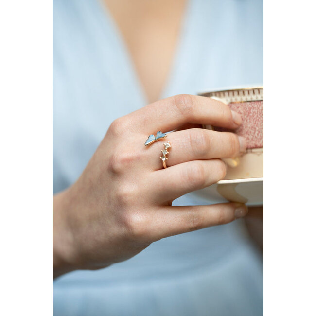 Fable England Blue Butterfly Ring