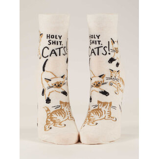 Blue Q Ladies Ankle Socks - Holy Shit. Cats!